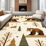 Ultra Soft Area Rug, Non Slip, Stain Resistant, Washable Area Rugs for Living Room, Bedroom, Whimsical Playful Animal Themed Decor(Beige)