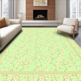 Ultra Soft Area Rug, Non Slip, Stain Resistant, Washable Area Rugs for Living Room, Bedroom, Desert Bloom Area Pale Green Beige Floral Easy Care Non Shedding Medium(Green)