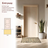 Ultra Soft Area Rug, Non Slip, Stain Resistant, Washable Area Rugs for Living Room, Bedroom, Modern Linear Trellis Composition(Beige)
