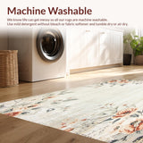 Ultra Soft Area Rug, Non Slip, Stain Resistant, Washable Area Rugs for Living Room, Bedroom, Rustic Charm Farmhouse Style Floral Distressed Traditional Motif(Beige)