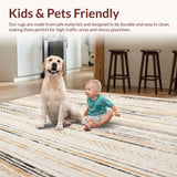 Neutral Area with Faded Chevron and Striped Distressed(Beige)