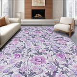 Ultra Soft Area Rug, Non Slip, Stain Resistant, Washable Area Rugs for Living Room, Bedroom, Contemporary Soft Purple Texture(Purple)