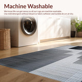 Ultra Soft Area Rug, Non Slip, Stain Resistant, Washable Area Rugs for Living Room, Bedroom, Contemporary Black Living Room Hand-Woven Wool Rug(Black)