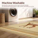 Ultra Soft Area Rug, Non Slip, Stain Resistant, Washable Area Rugs for Living Room, Bedroom, Neutral Safari Entryway Washable Indoor Outdoor Rug(Beige)