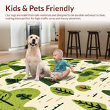 Ultra Soft Area Rug, Non Slip, Stain Resistant, Washable Area Rugs for Living Room, Bedroom, Cute Cartoon Animal Motif Rug(Green)