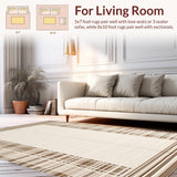 Contemporary Light Brown Geometric Theme(Beige)