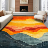 Ultra Soft Area Rug, Non Slip, Stain Resistant, Washable Area Rugs for Living Room, Bedroom, Contemporary Fluffy Textured Style(Orange)