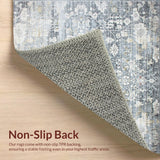 Ultra Soft Area Rug, Non Slip, Stain Resistant, Washable Area Rugs for Living Room, Bedroom, Serene Gray Tapestry Motif(Gray)