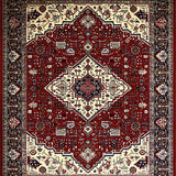 Ultra Soft Area Rug, Non Slip, Stain Resistant, Washable Area Rugs for Living Room, Bedroom, Chic Red Floral Geometry Blend(Red)