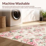 Ultra Soft Area Rug, Non Slip, Stain Resistant, Washable Area Rugs for Living Room, Bedroom, Chic Earthy Floral Accents(Ivory)
