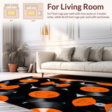 Ultra Soft Area Rug, Non Slip, Stain Resistant, Washable Area Rugs for Living Room, Bedroom, Semi Circle Vibrant Kitchen Absorbent Floor Rug(Black)