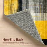 Ultra Soft Area Rug, Non Slip, Stain Resistant, Washable Area Rugs for Living Room, Bedroom, Vibrant Abstract Splash Aesthetic(Yellow)