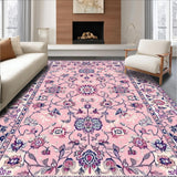 Ultra Soft Area Rug, Non Slip, Stain Resistant, Washable Area Rugs for Living Room, Bedroom, Luxurious Soft Pink Petal Pattern(Pink)