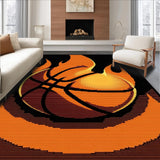Ultra Soft Area Rug, Non Slip, Stain Resistant, Washable Area Rugs for Living Room, Bedroom, Bright Fiery Graphic Appeal(Orange)