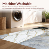 Ultra Soft Area Rug, Non Slip, Stain Resistant, Washable Area Rugs for Living Room, Bedroom, Elegant Minimalist Swirling Motif(White)