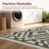 Ultra Soft Area Rug, Non Slip, Stain Resistant, Washable Area Rugs for Living Room, Bedroom, Diamond Grid Neutral Living Room Area Rug(Beige)