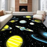 Ultra Soft Area Rug, Non Slip, Stain Resistant, Washable Area Rugs for Living Room, Bedroom, Interstellar Vibrant Universe Aesthetic(Yellow)