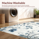 Ultra Soft Area Rug, Non Slip, Stain Resistant, Washable Area Rugs for Living Room, Bedroom, Contemporary Nature-Themed Design(Blue)
