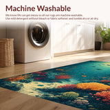 Ultra Soft Area Rug, Non Slip, Stain Resistant, Washable Area Rugs for Living Room, Bedroom, Enchanted Seabed Rug Showcasing Graceful Turtles Amid Tropical Coral Habitat(Blue)