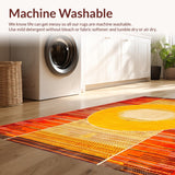 Ultra Soft Area Rug, Non Slip, Stain Resistant, Washable Area Rugs for Living Room, Bedroom, Unique Sunlit Geometric Arrangement(Orange)