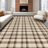 Ultra Soft Area Rug, Non Slip, Stain Resistant, Washable Area Rugs for Living Room, Bedroom, Elegant Neutral Tiled Motif(Beige)