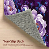 Ultra Soft Area Rug, Non Slip, Stain Resistant, Washable Area Rugs for Living Room, Bedroom, Lively Purple Garden Theme(Purple)