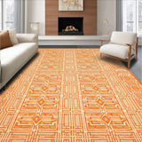 Ultra Soft Area Rug, Non Slip, Stain Resistant, Washable Area Rugs for Living Room, Bedroom, Modern Abstract Colorful Composition(Orange)