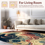 Ultra Soft Area Rug, Non Slip, Stain Resistant, Washable Area Rugs for Living Room, Bedroom, Nautical Giant Squid Tentacle Rug(Gray)
