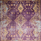 Ultra Soft Area Rug, Non Slip, Stain Resistant, Washable Area Rugs for Living Room, Bedroom, Intricate Tiled Rustic Elegance(Purple)