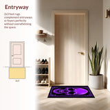Ultra Soft Area Rug, Non Slip, Stain Resistant, Washable Area Rugs for Living Room, Bedroom, Enigmatic Dark Symbolism Rug(Purple)