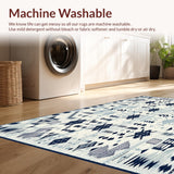Ultra Soft Area Rug, Non Slip, Stain Resistant, Washable Area Rugs for Living Room, Bedroom, Geometric Spotted for(Blue)