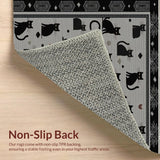 Ultra Soft Area Rug, Non Slip, Stain Resistant, Washable Area Rugs for Living Room, Bedroom, Fun Playful Animal Theme Decor(Black)