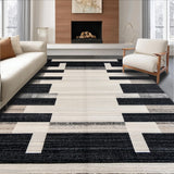 Ultra Soft Area Rug, Non Slip, Stain Resistant, Washable Area Rugs for Living Room, Bedroom, Sophisticated Neutral Contrast Design(Gray)