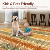 Ultra Soft Area Rug, Non Slip, Stain Resistant, Washable Area Rugs for Living Room, Bedroom, Hang Ten Surfboard Carpet Boho Beach Inspired Decorative Floor Rug(Brown)