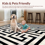 Ultra Soft Area Rug, Non Slip, Stain Resistant, Washable Area Rugs for Living Room, Bedroom, Japandi Inspired Geometric Rug With Washable Stain Resistant Surface(Gray)