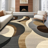 Ultra Soft Area Rug, Non Slip, Stain Resistant, Washable Area Rugs for Living Room, Bedroom, Contemporary Soft Toned Swirls(Beige)