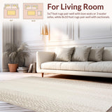Artisan Crafted Woolen Area Cream Beige Neutral Floor Covering(Beige)