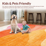 Ultra Soft Area Rug, Non Slip, Stain Resistant, Washable Area Rugs for Living Room, Bedroom, Sunrise Surf surfer inspired abstract pattern rug(Orange)
