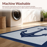 Ultra Soft Area Rug, Non Slip, Stain Resistant, Washable Area Rugs for Living Room, Bedroom, Casual Blue and Gray Harmony(Blue)