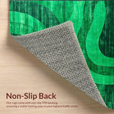 Ultra Soft Area Rug, Non Slip, Stain Resistant, Washable Area Rugs for Living Room, Bedroom, Dynamic Fuzzy Gem Tones(Green)