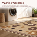 Ultra Soft Area Rug, Non Slip, Stain Resistant, Washable Area Rugs for Living Room, Bedroom, Whimsical Animal Print Aesthetic(Beige)