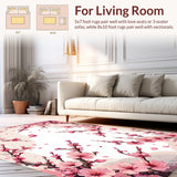 Ultra Soft Area Rug, Non Slip, Stain Resistant, Washable Area Rugs for Living Room, Bedroom, Vibrant Pink and Green Design(Pink)