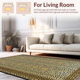 Ultra Soft Area Rug, Non Slip, Stain Resistant, Washable Area Rugs for Living Room, Bedroom, Stylish Monochrome Leopard Embrace(Beige)