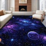 Ultra Soft Area Rug, Non Slip, Stain Resistant, Washable Area Rugs for Living Room, Bedroom, Radiant Planetary Color Splash(Blue)