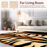 Ultra Soft Area Rug, Non Slip, Stain Resistant, Washable Area Rugs for Living Room, Bedroom, Animal Print Black and Brown Entryway Mat(Beige)