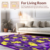 Ultra Soft Area Rug, Non Slip, Stain Resistant, Washable Area Rugs for Living Room, Bedroom, Colorful Carnival Inspired Aesthetic(Yellow)