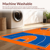 Ultra Soft Area Rug, Non Slip, Stain Resistant, Washable Area Rugs for Living Room, Bedroom, Whimsical Court Lines in Color(Orange)
