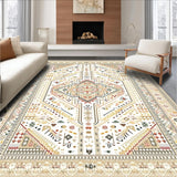 Ultra Soft Area Rug, Non Slip, Stain Resistant, Washable Area Rugs for Living Room, Bedroom, Elegant Non Slip Area with Boho Inspired Geometric(Beige)