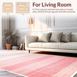 Ultra Soft Area Rug, Non Slip, Stain Resistant, Washable Area Rugs for Living Room, Bedroom, Modern Non-Skid Baby Room Soft Rug(Pink)