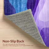 Ultra Soft Area Rug, Non Slip, Stain Resistant, Washable Area Rugs for Living Room, Bedroom, Chic Curved Gradient Waves(Purple)